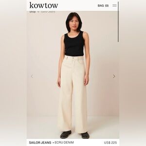Kowtow Sailor Jeans in Ecru Size XXS | US 24